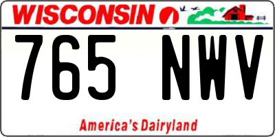 WI license plate 765NWV