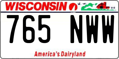 WI license plate 765NWW