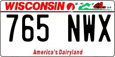 WI license plate 765NWX