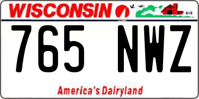 WI license plate 765NWZ