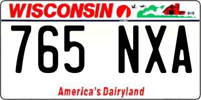WI license plate 765NXA