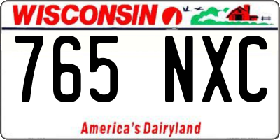 WI license plate 765NXC