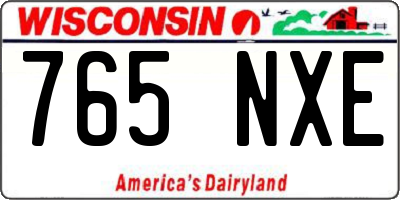 WI license plate 765NXE