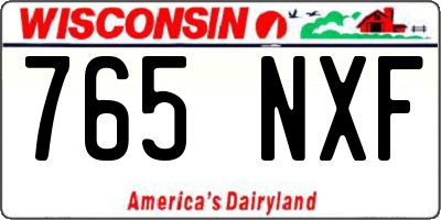 WI license plate 765NXF