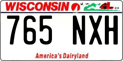 WI license plate 765NXH