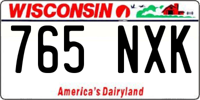 WI license plate 765NXK