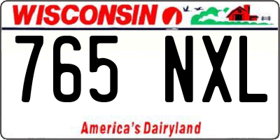 WI license plate 765NXL