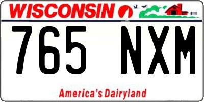 WI license plate 765NXM