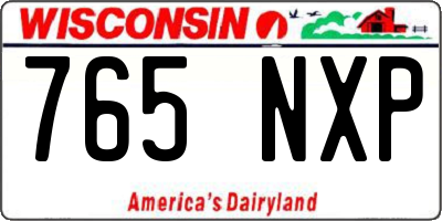 WI license plate 765NXP