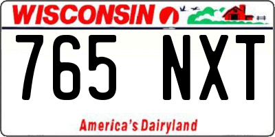WI license plate 765NXT