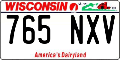 WI license plate 765NXV