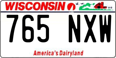 WI license plate 765NXW