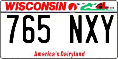 WI license plate 765NXY