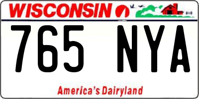 WI license plate 765NYA