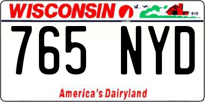 WI license plate 765NYD
