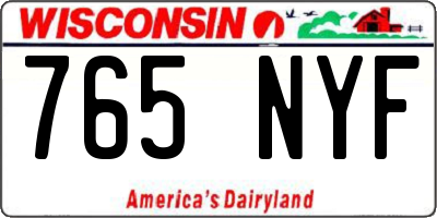 WI license plate 765NYF
