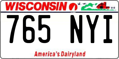 WI license plate 765NYI
