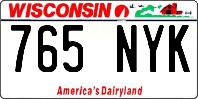 WI license plate 765NYK