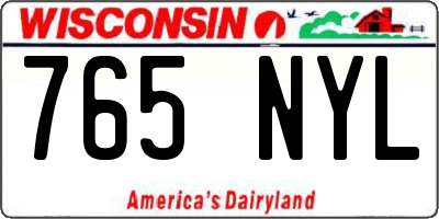 WI license plate 765NYL