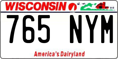 WI license plate 765NYM
