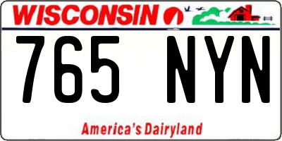 WI license plate 765NYN