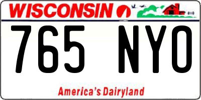 WI license plate 765NYO