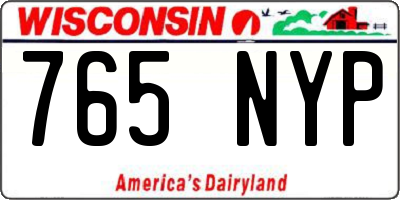 WI license plate 765NYP