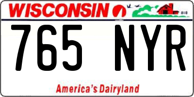 WI license plate 765NYR