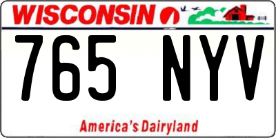 WI license plate 765NYV