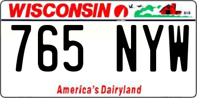 WI license plate 765NYW