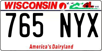 WI license plate 765NYX