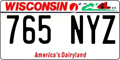 WI license plate 765NYZ