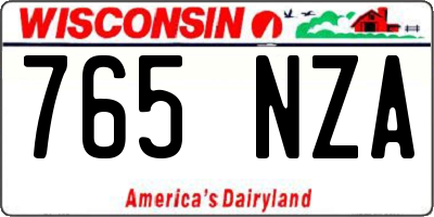 WI license plate 765NZA