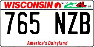 WI license plate 765NZB