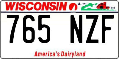 WI license plate 765NZF