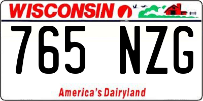 WI license plate 765NZG