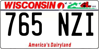 WI license plate 765NZI