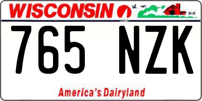 WI license plate 765NZK