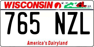 WI license plate 765NZL