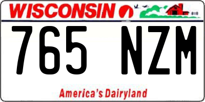 WI license plate 765NZM