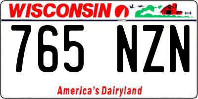 WI license plate 765NZN