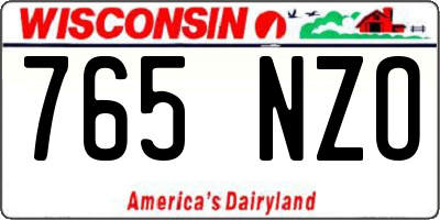 WI license plate 765NZO