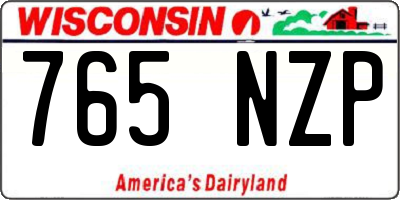 WI license plate 765NZP