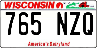 WI license plate 765NZQ
