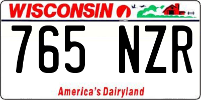 WI license plate 765NZR