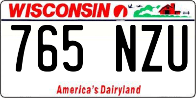 WI license plate 765NZU