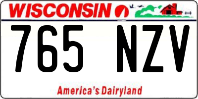 WI license plate 765NZV