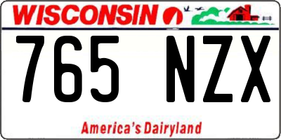 WI license plate 765NZX