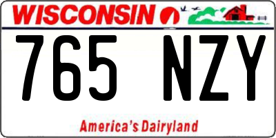 WI license plate 765NZY