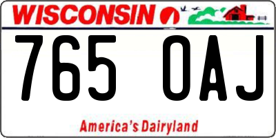 WI license plate 765OAJ